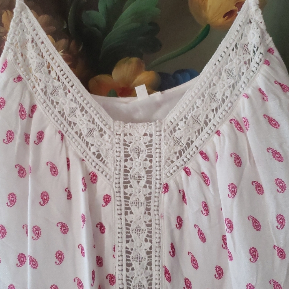 NWT EN CREME Pretty maxi dress w crochet trim top summer sun Dress. - Picture 5 of 13